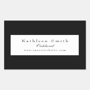 Sticker Rectangulaire Classique professionnel noir et blanc