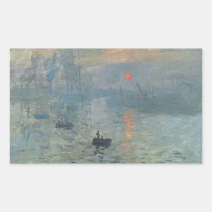 Sticker Rectangulaire Claude Monet Impression Sunrise Soleil Levant