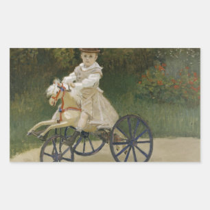 Sticker Rectangulaire Claude Monet - Jean Monet sur son Hobby Horse
