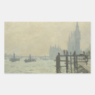 Sticker Rectangulaire Claude Monet - La Tamise à Westminster