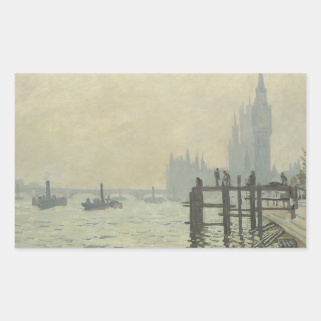 Sticker Rectangulaire Claude Monet - La Tamise à Westminster (Devant)
