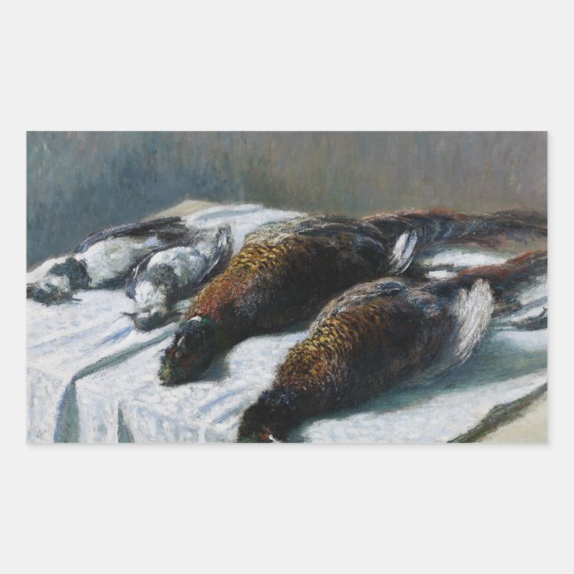 Sticker Rectangulaire Claude Monet - La vie morte avec les faisans (Devant)