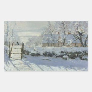 Sticker Rectangulaire Claude Monet - Le Magpie