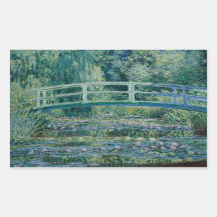 Sticker Rectangulaire Claude Monet - Water Lilies et pont japonais