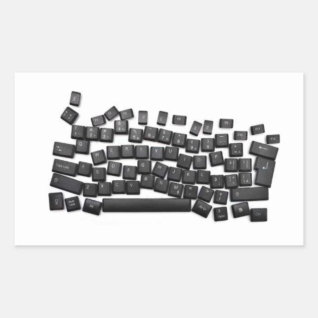 Sticker Rectangulaire clavier dyslexie clavier ordinateur lettre bouton  (Devant)