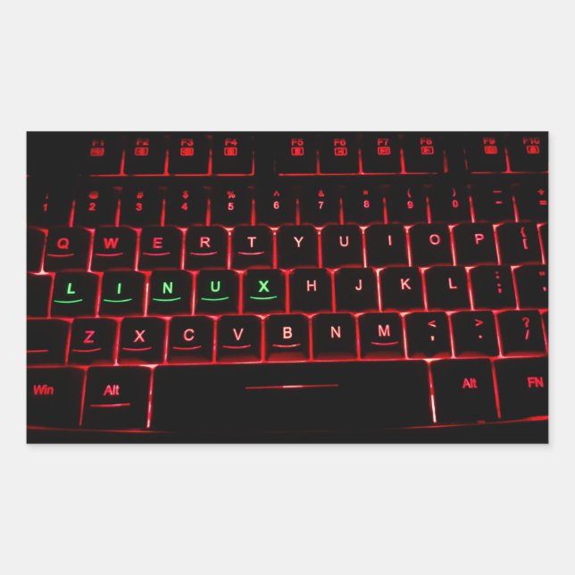 Sticker Rectangulaire Clavier Linux (Devant)