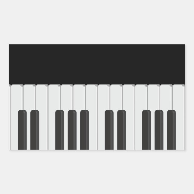 Sticker Rectangulaire Clavier pour piano (Devant)