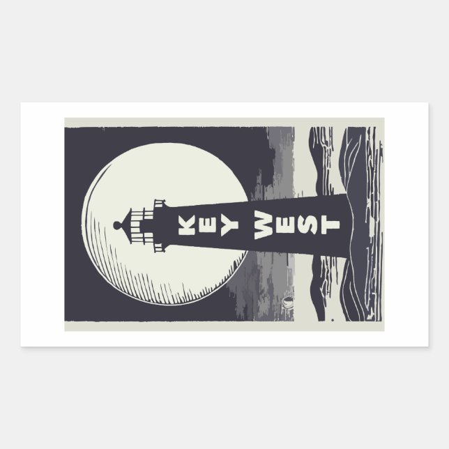 Sticker Rectangulaire Clé West Lighthouse Moon (Devant)