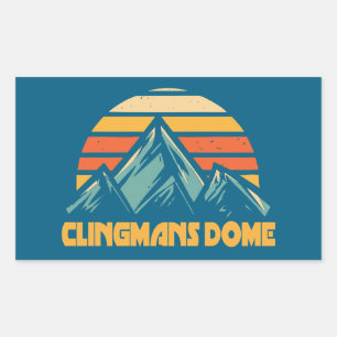 Sticker Rectangulaire Clingmans Dome Retro Turquoise