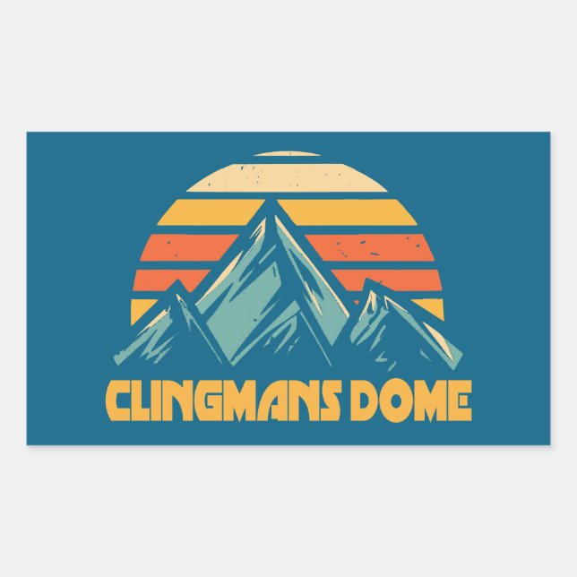 Sticker Rectangulaire Clingmans Dome Retro Turquoise (Devant)