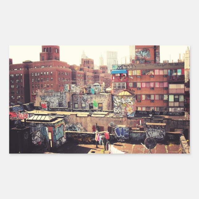 Sticker Rectangulaire Cloches et graffitis (Devant)