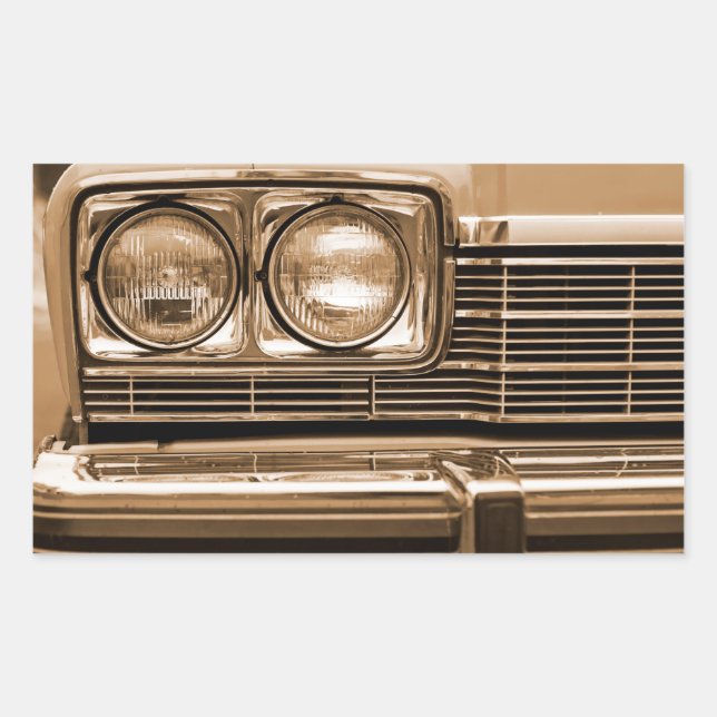 Sticker Rectangulaire Closeuse-phare de voiture classique (Devant)