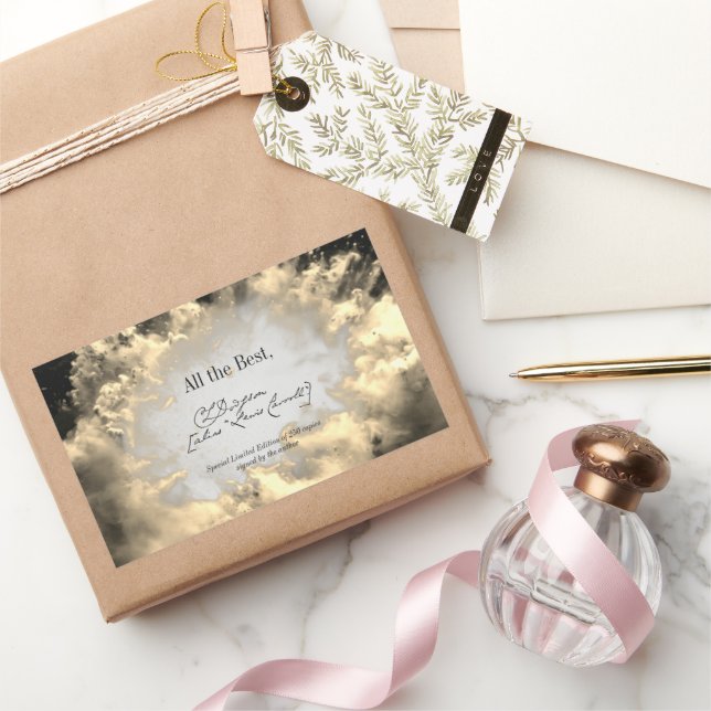 Sticker Rectangulaire Clouds Signature Auteur BookPlate Modèle (Cadeaux)