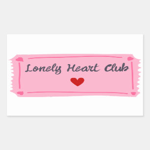 Sticker Rectangulaire Club de Saint-Valentin des cœurs solitaires