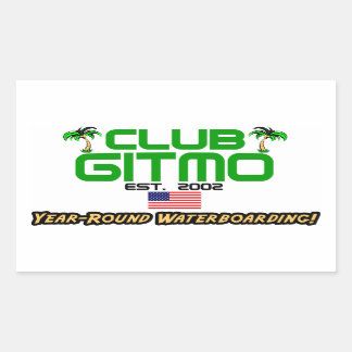 Sticker Rectangulaire Club Gitmo : Waterboard toute l'année !