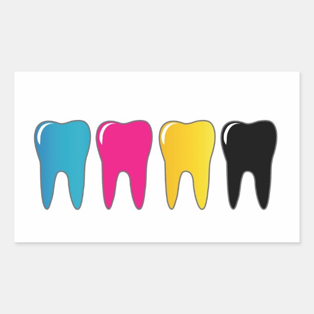 Sticker Rectangulaire CMYK tooth (Devant)
