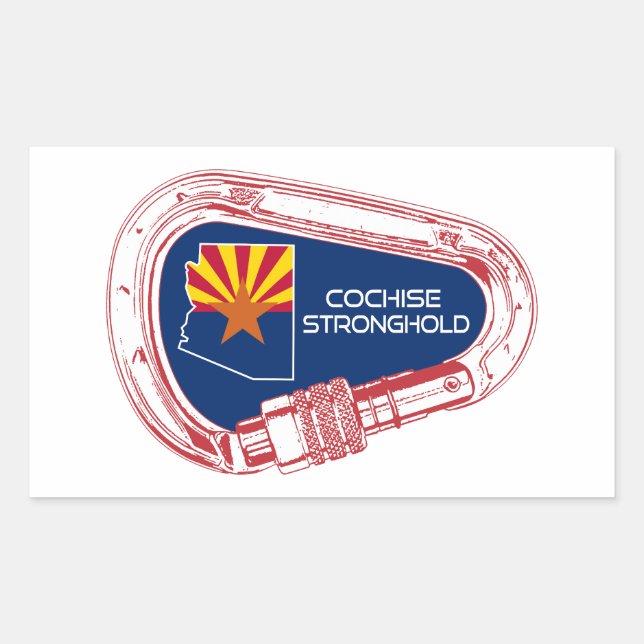 Sticker Rectangulaire Cochise Stronghold Arizona Carabiner Escalade (Devant)