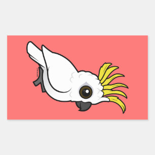 Sticker Rectangulaire Cockatoo à crête de soufre Birdorable
