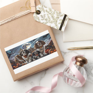 Sticker Rectangulaire Cocker Spaniel Halloween Éffrayant