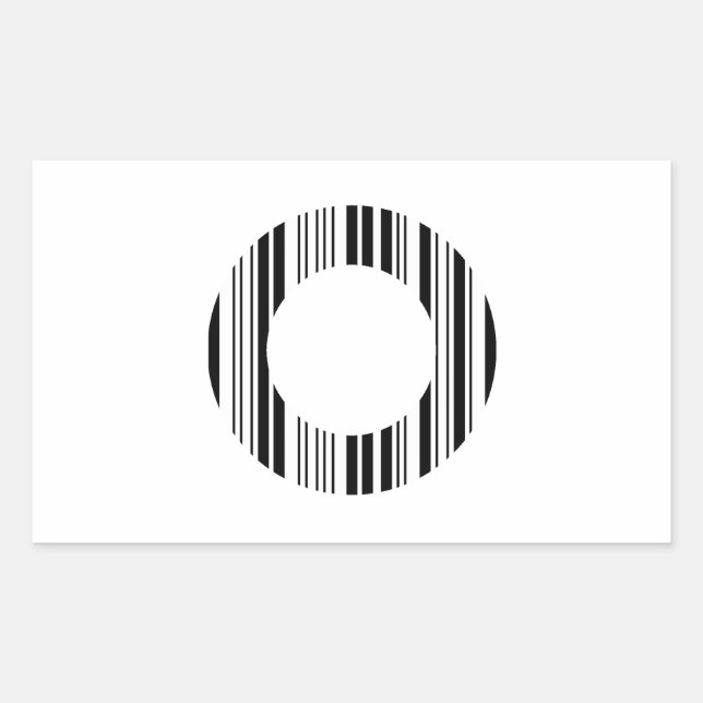 Sticker Rectangulaire CODE À BARRES DE LA LETTRE O Premier motif de code (Devant)