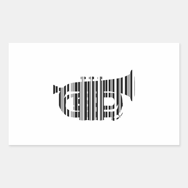 Sticker Rectangulaire CODE BARRE DE TROMPETTE Conception de motif de cod (Devant)