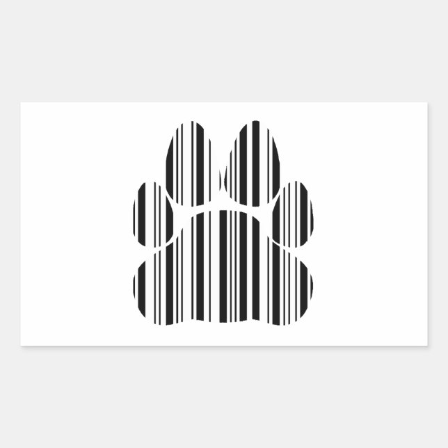 Sticker Rectangulaire CODE BARRE PATTE DE CHAT Motif d'impression de cod (Devant)