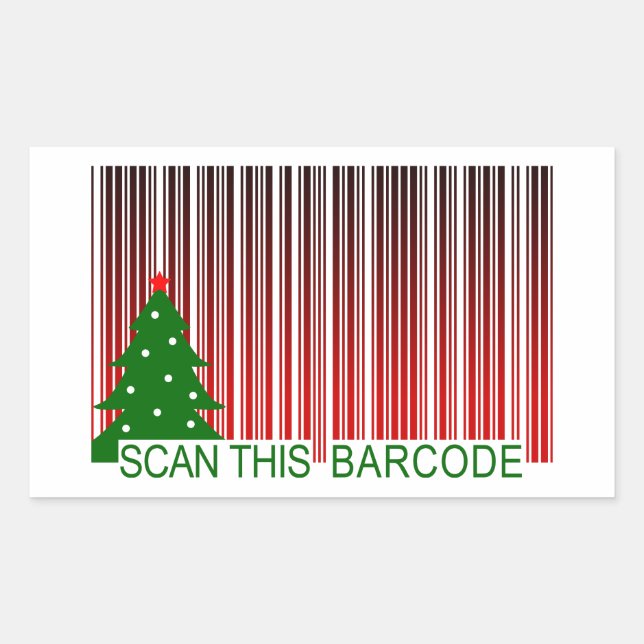 Sticker Rectangulaire Code-barres MERRY XMAS (Devant)