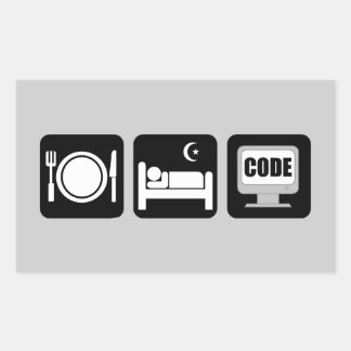 Sticker Rectangulaire code de sommeil