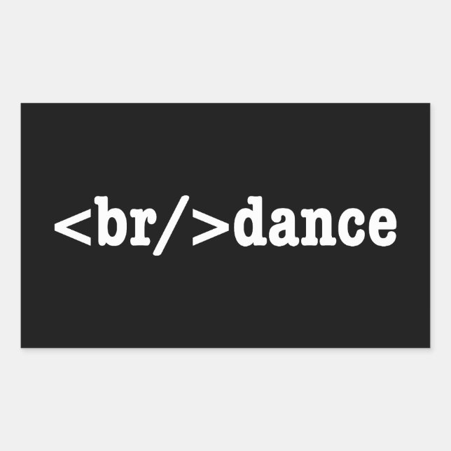 Sticker Rectangulaire code HTML de rupture (Devant)