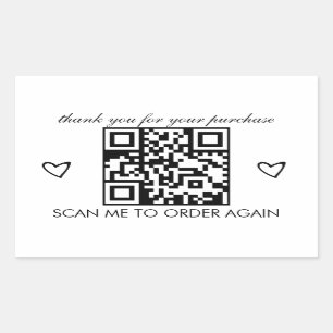 Sticker Rectangulaire Code QR de remerciement minimaliste pour boutique 