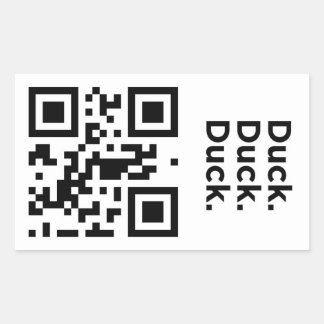 Sticker Rectangulaire Code QR inutile : Canard