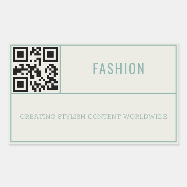 Sticker Rectangulaire Code QR Retro Turquoise Social Media Influencer (Devant)