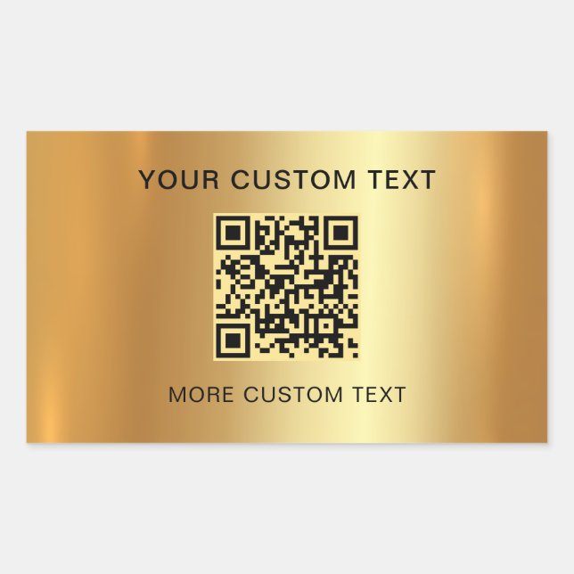 Sticker Rectangulaire Code QR scannable Texte personnalisé Élégant Faux  (Devant)