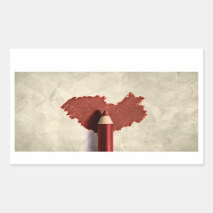 Sticker Rectangulaire Coeur à motifs dessinés