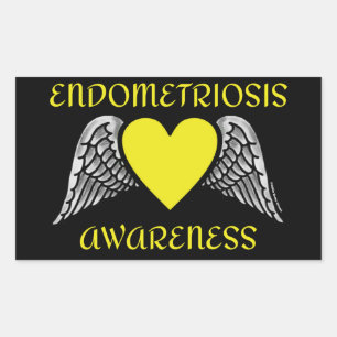 Sticker Rectangulaire Coeur/ailes...Endometriose