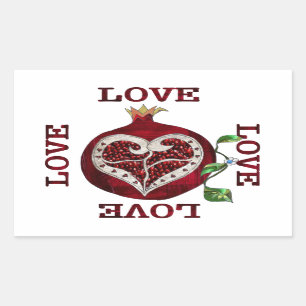 Sticker Rectangulaire Cœur de Grenade AMOUR Saint-Valentin
