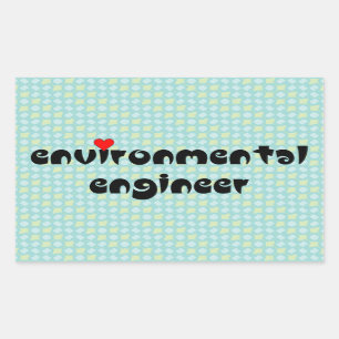 Sticker Rectangulaire Coeur de l'ingénieur de l'environnement