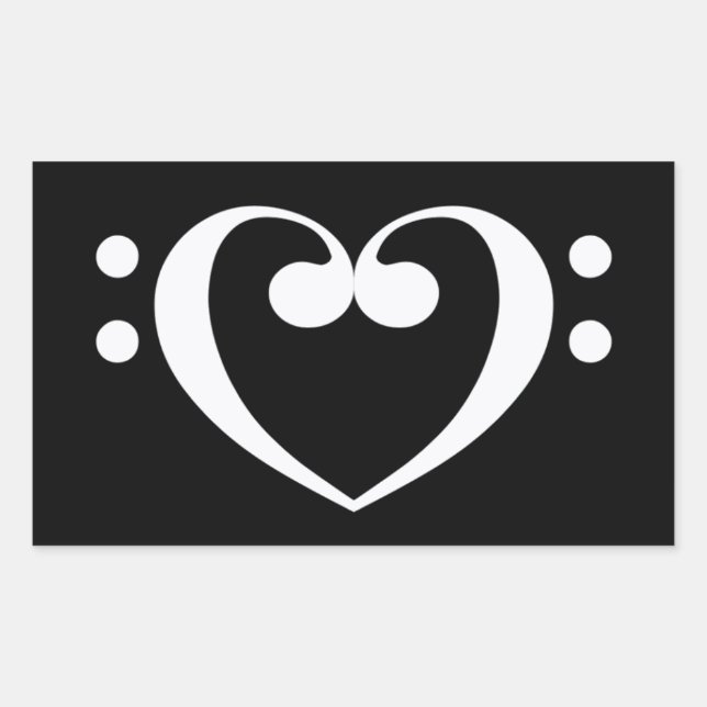 Sticker Rectangulaire Coeur de musique (Devant)