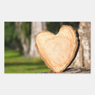 Sticker Rectangulaire coeur en bois
