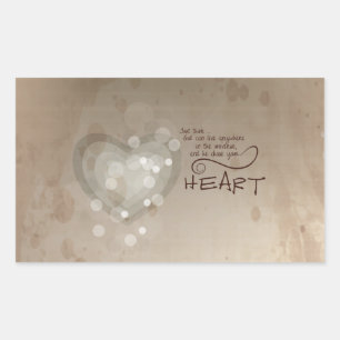 Sticker Rectangulaire Coeur Encouragement Religieux, Grunge