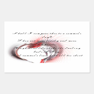 Sticker Rectangulaire Coeur métallique avec sonnet de Shakespeare 18