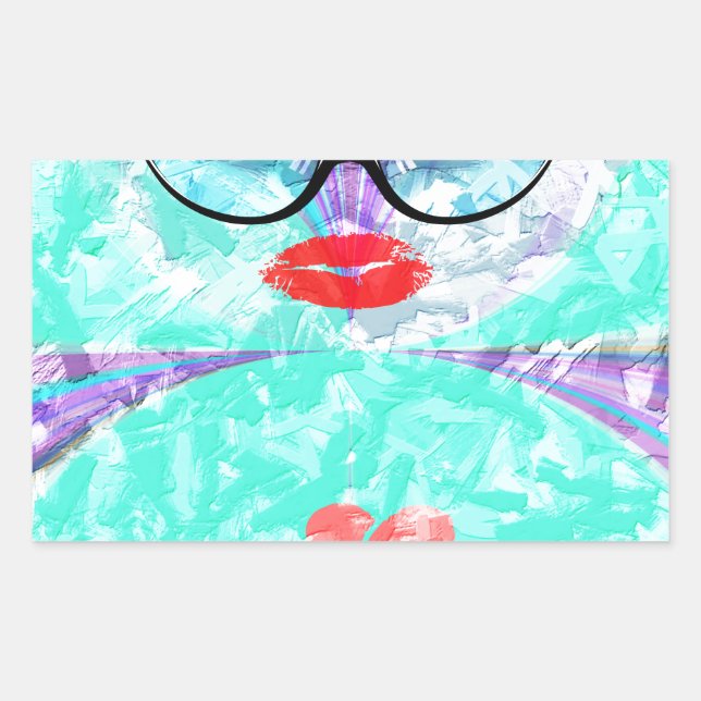 Sticker Rectangulaire Coeur parfait (Devant)