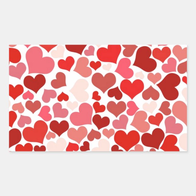 Sticker Rectangulaire Coeurs (Devant)