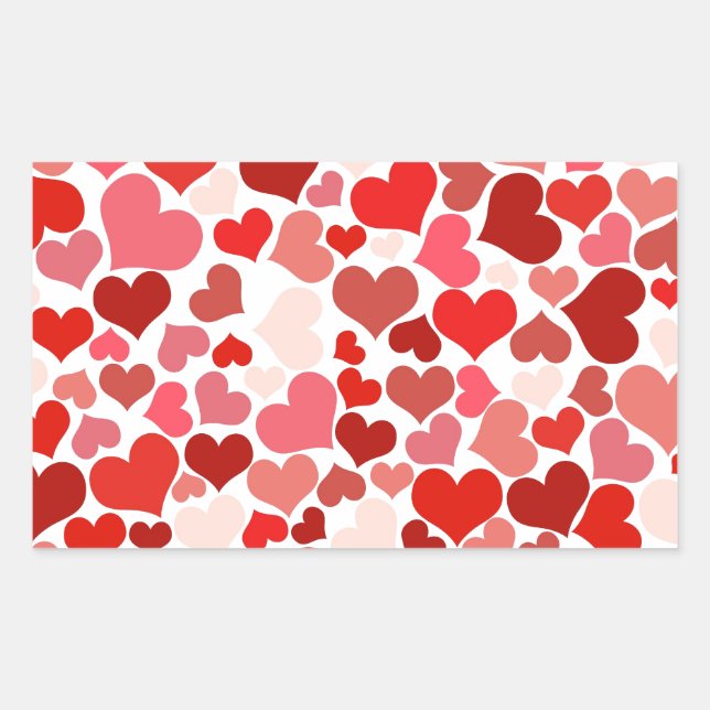 STICKER RECTANGULAIRE CŒURS (Devant)