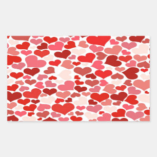 STICKER RECTANGULAIRE CŒURS