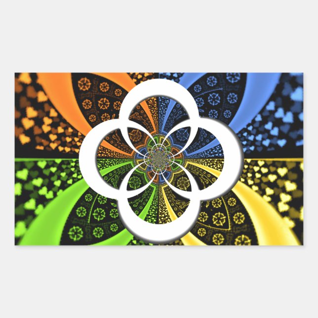 Sticker Rectangulaire Coeurs Iridescente Polka sans soudure Point Art Ab (Devant)