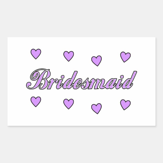 Sticker Rectangulaire Coeurs Mariages de Bridesmaid (Devant)