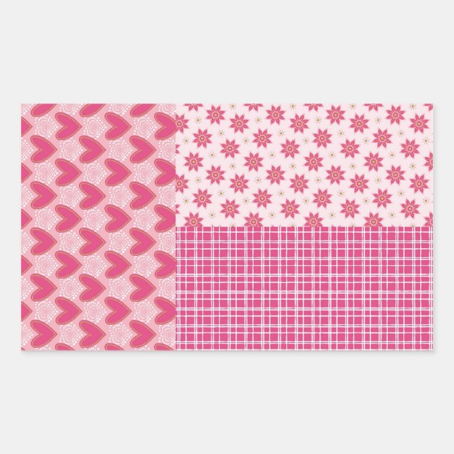 Sticker Rectangulaire Coeurs pour toujours (Devant)