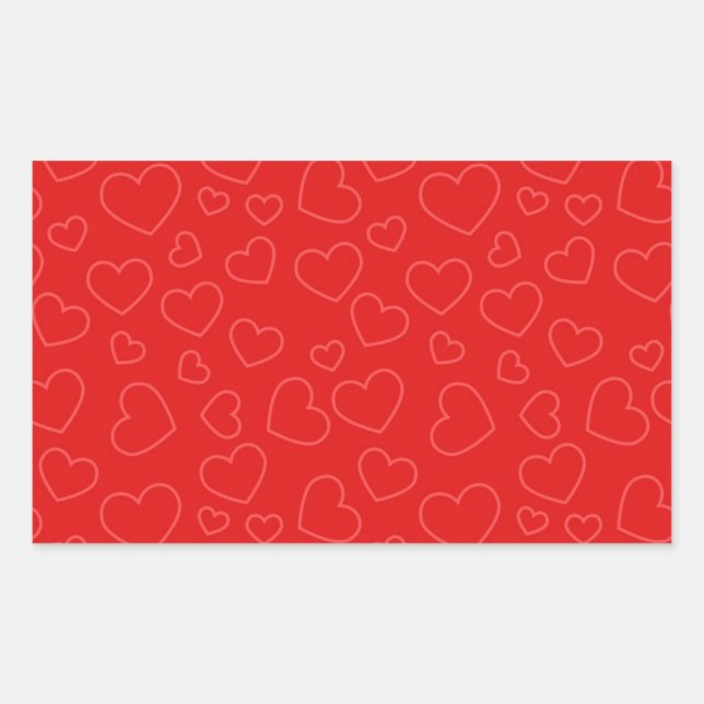 Sticker Rectangulaire Coeurs rouges (Devant)