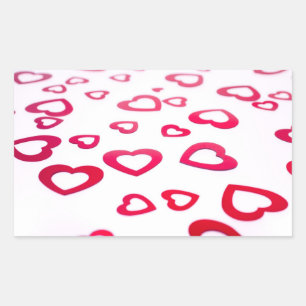 Sticker Rectangulaire Coeurs rouges